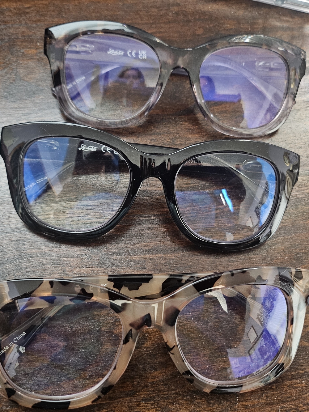 Set of 3 Fashion Cat-Eye Blue Light Glasses - Black, Tortoise, Gray Tortoise